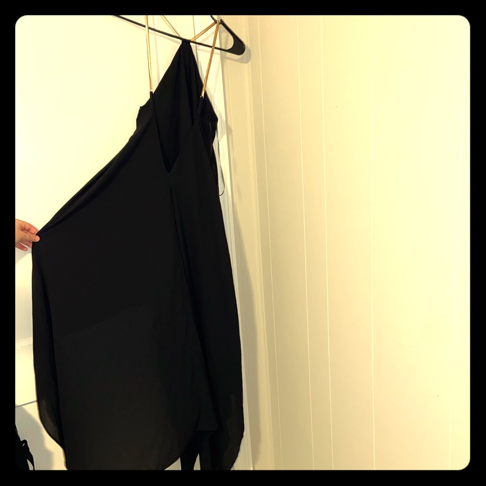 Fancy black backless dress